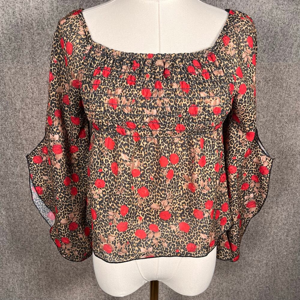 Vintage Y2K 90s Romantic Feminine Blouse Bell Sleeve Vampy Retro Amy Byer Size M